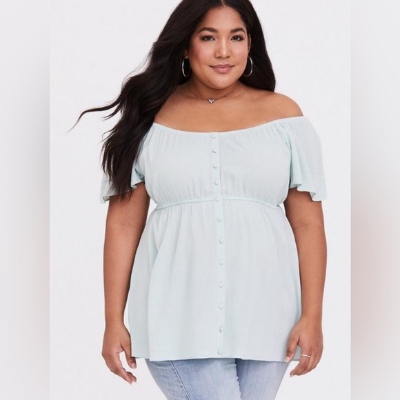 torrid Tops - NWT Torrid Babydoll Crepe Off-Shoulder Top Size 1 1X